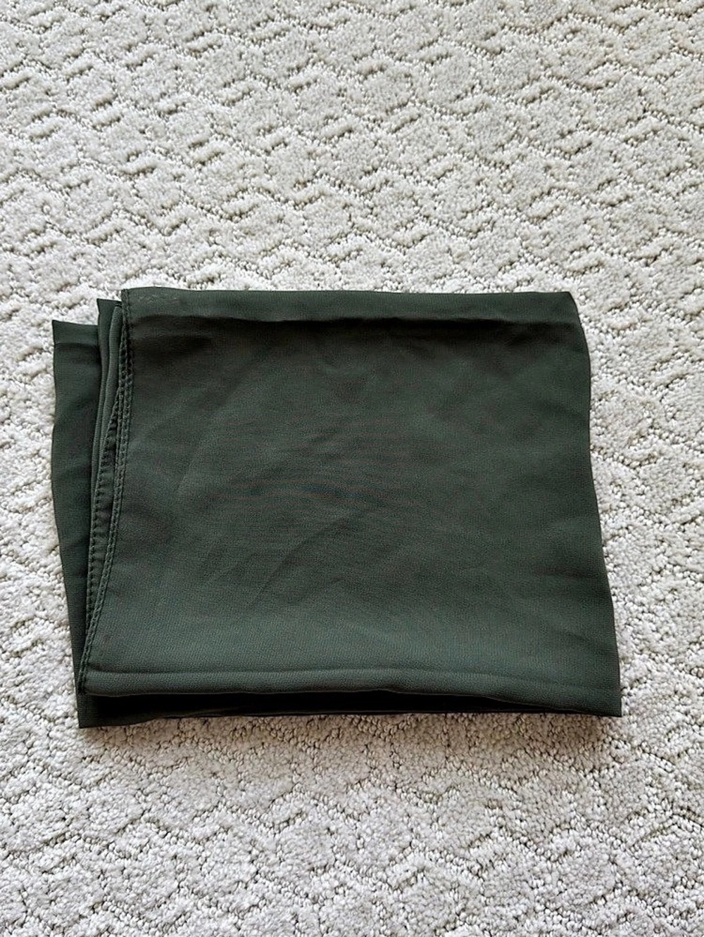 Green hijab, material is chiffon